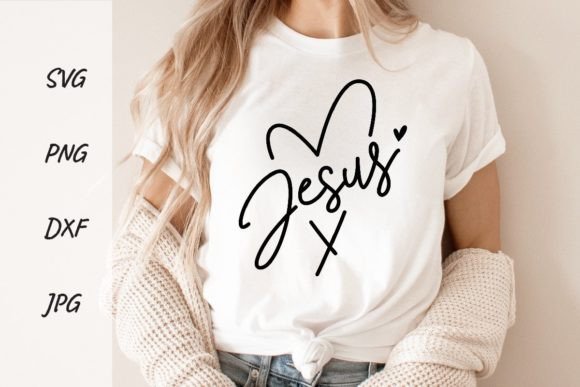 Jesus Heart Christian Shirt Sublimation as a Display Typeface
